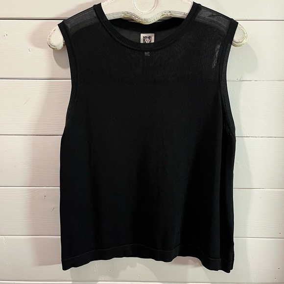 ❣️🖤 ANNE KLEIN – Sleeveless Knit Top Black – Size L - Picture 6 of 9
